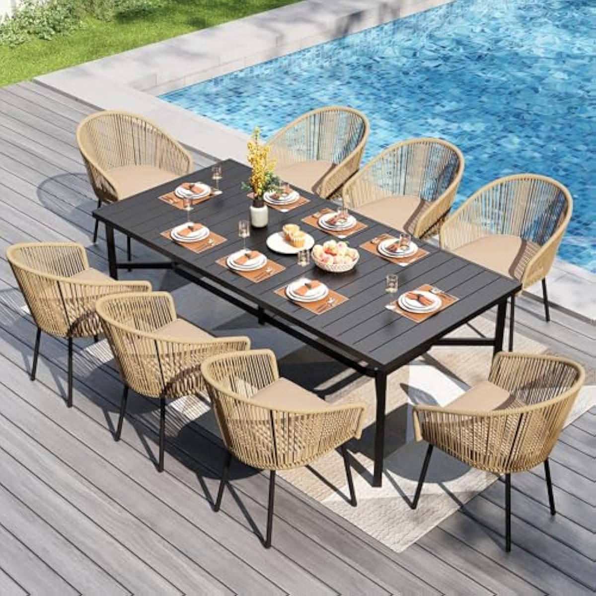 Outdoor Furniture Plus - Conjunto moderno de comedor para exteriores