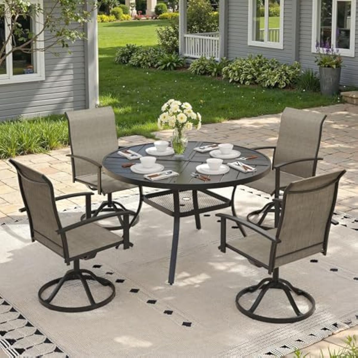 Outdoor Furniture Plus - Juego de comedor moderno de 5