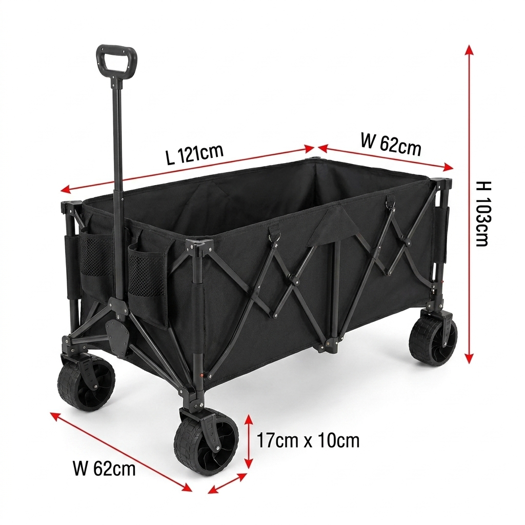 Outdoor Furniture In - Carrito Plegable Reforzado Personalizado con Capacidad