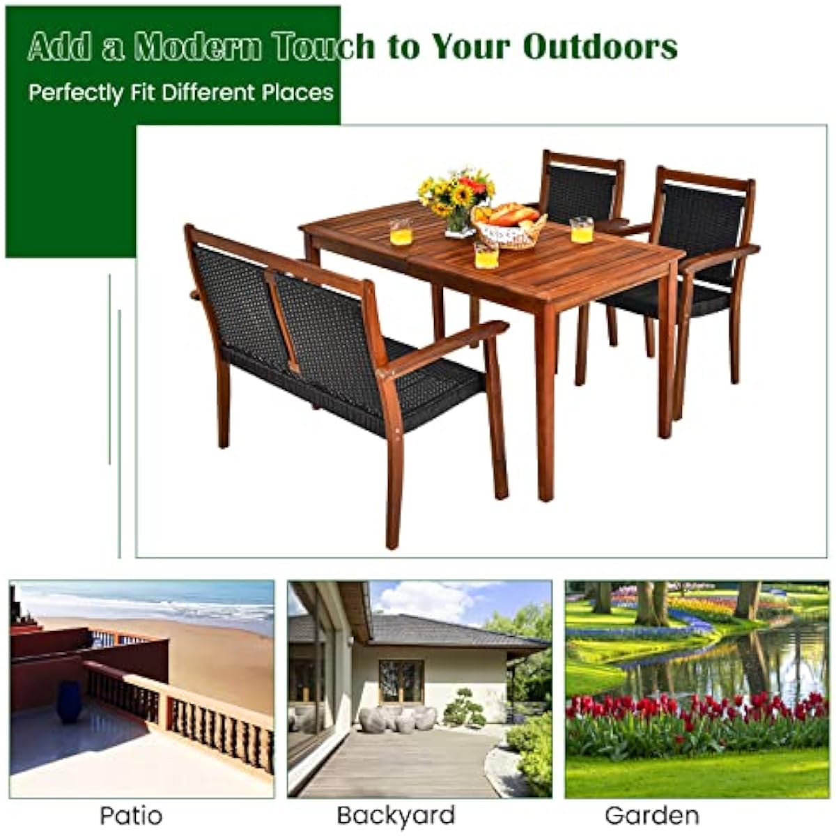 Conjunto de comedor moderno pa - Outdoor Furniture Plus reseña y precio