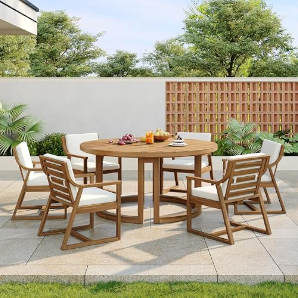 Conjunto de patio redondo de 7 - Outdoor Furniture Plus reseña y precio
