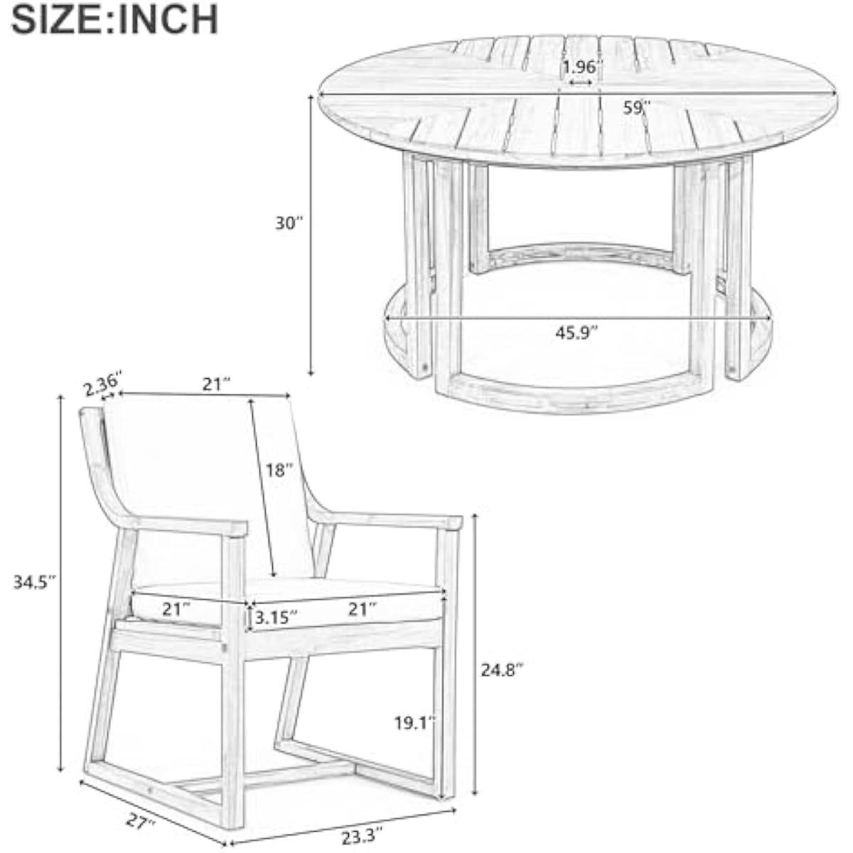 Conjunto de patio redondo de 7 - Outdoor Furniture Plus reseña y precio