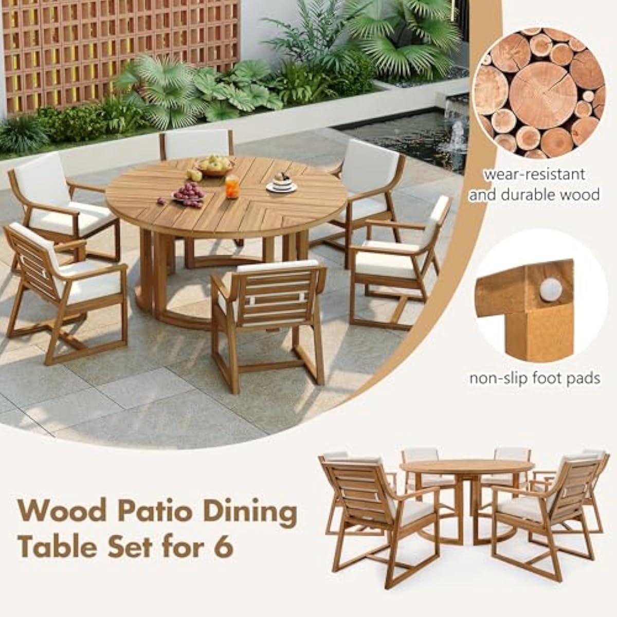 Conjunto de patio redondo de 7 - Outdoor Furniture Plus reseña y precio