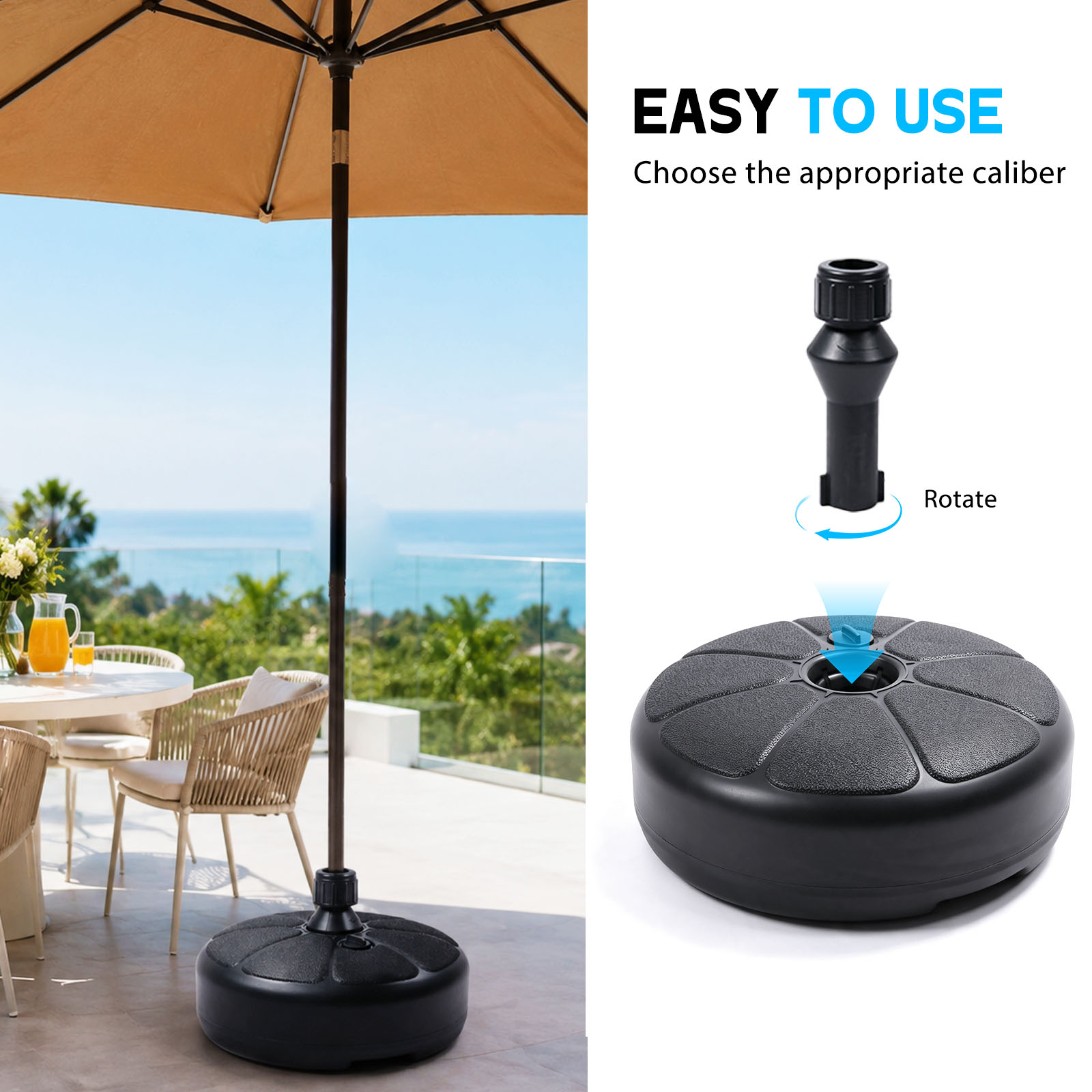 Base de sombrilla rellenable c - Outdoor Furniture Heavy Duty reseña y precio