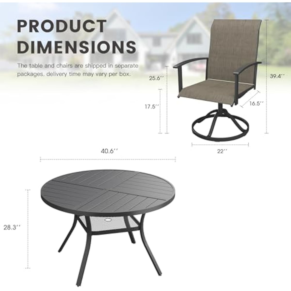 Juego de comedor moderno de 5  - Outdoor Furniture Plus reseña y precio