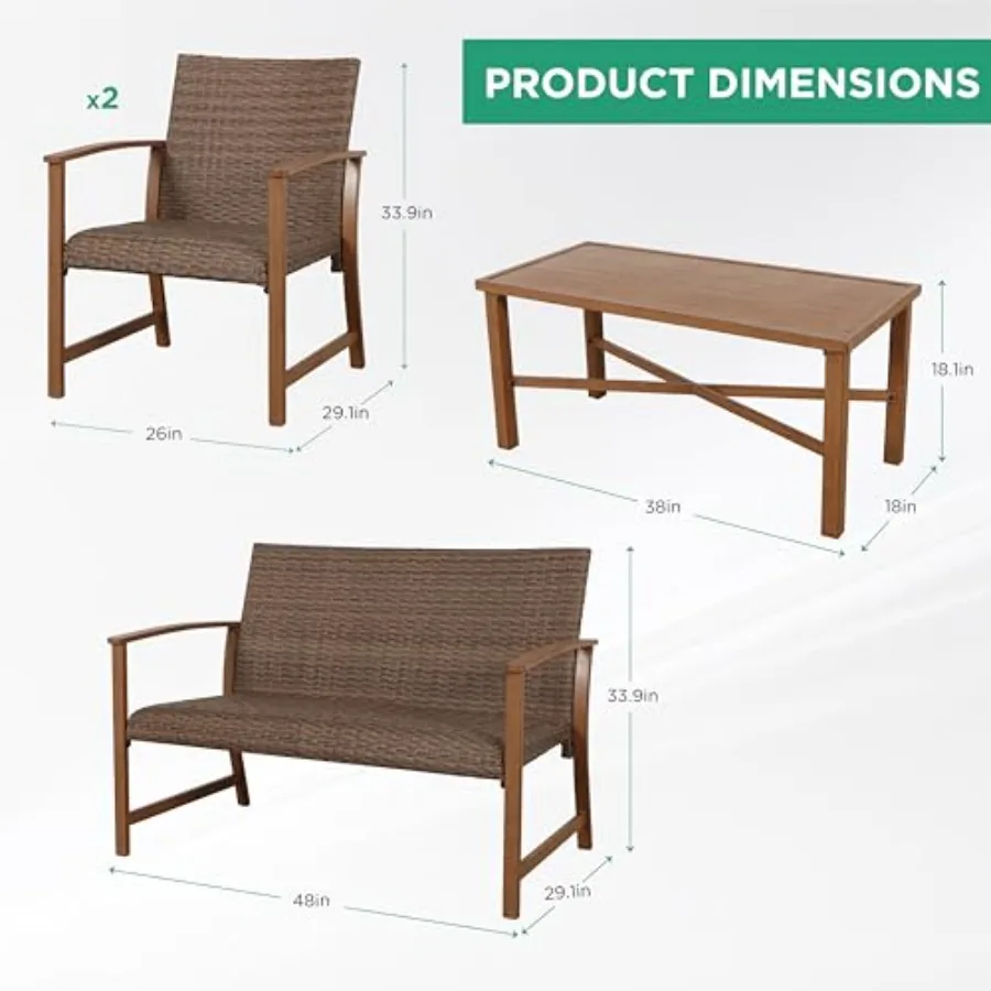 Juego de muebles de mimbre par - Outdoor Furniture Durable reseña y precio