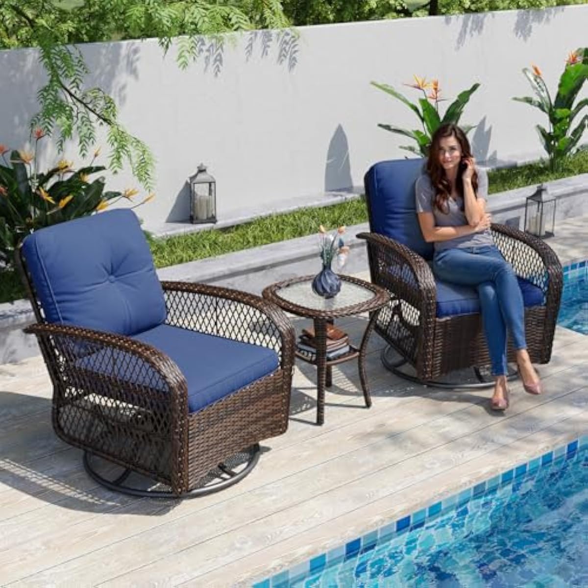 Juego de bistró moderno para e - Outdoor Furniture Plus reseña y precio