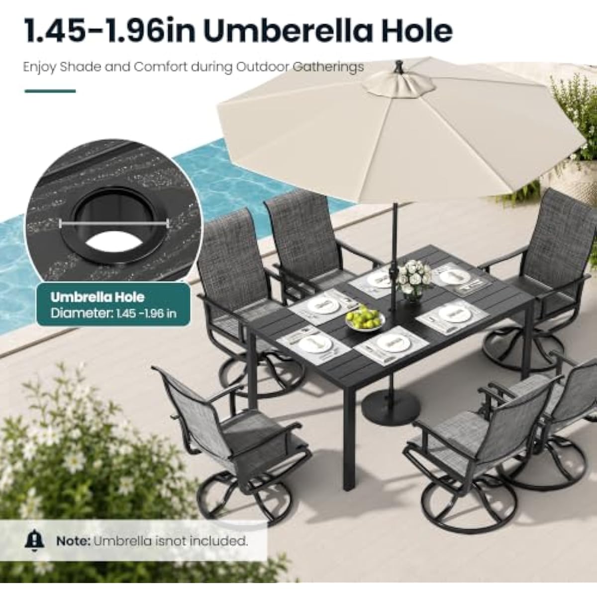 Conjunto de Patio Rectangular  - Outdoor Furniture Plus reseña y precio